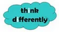 The words “think differently” in a speech bubble.